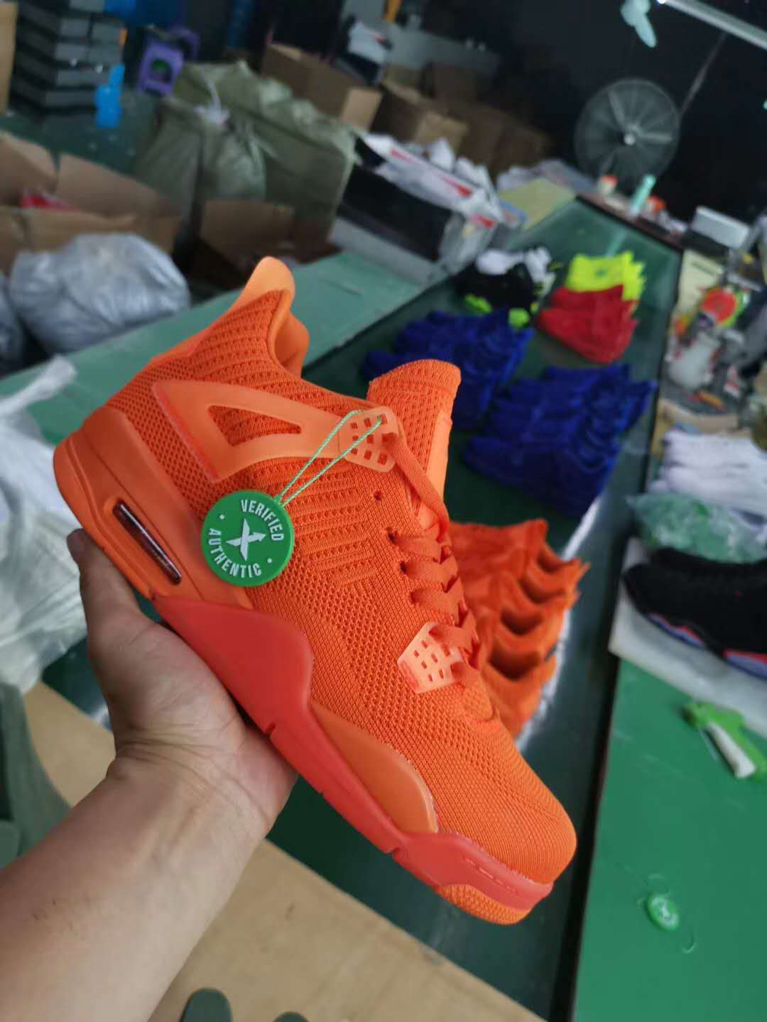 2019 Men Jordan 4 Knit Orange Shoes